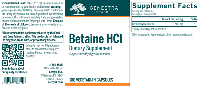 BACKORDER ONLY - Betaine HCL