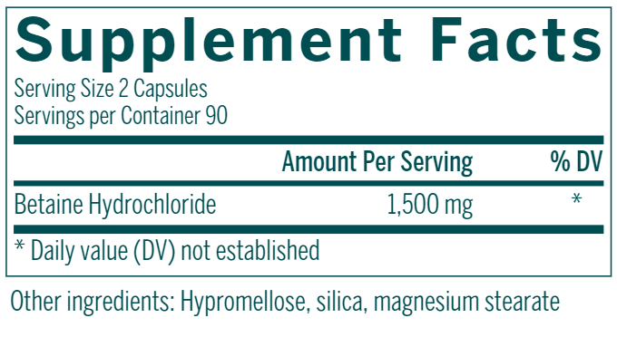 BACKORDER ONLY - Betaine HCL