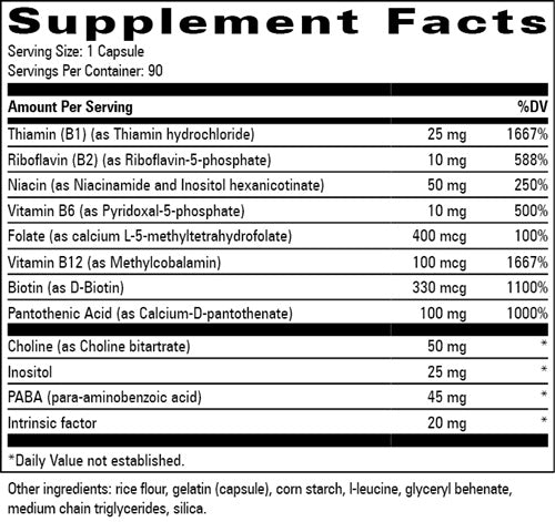 Better B Complex Progressive Labs supplement facts