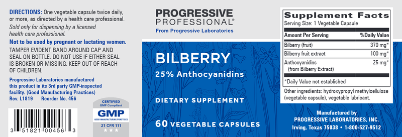 Bilberry (Progressive Labs) Label