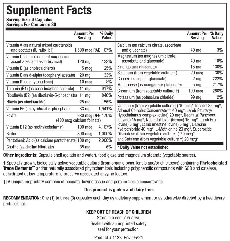 Bio-Glycozyme Forte (Biotics Research) Supplement Facts