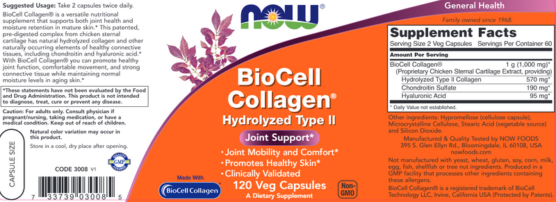 BioCell Collagen (NOW) Label