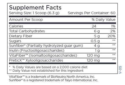 BioMaintenance Prebiotic+Fiber (Metabolic Maintenance) supplement facts