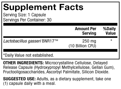 Biothin Probiotics (Dr. Mercola) supplement facts