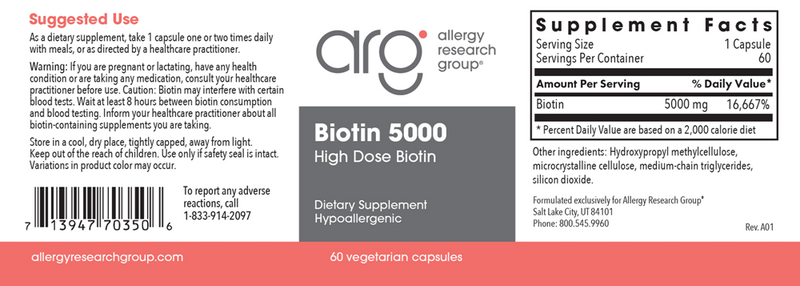 biotin 5000 allergy research group label