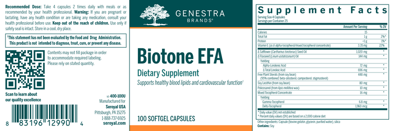 Biotone EFA label Genestra