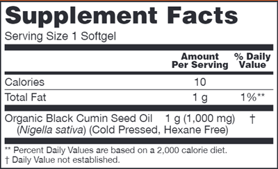 Black Cumin Seed Oil (NOW) Supplement Facts