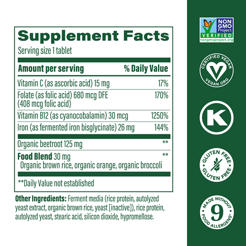 blood builder megafood supplement facts