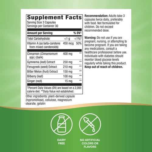 blood sugar manager nature's way supplement facts