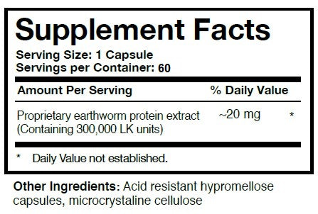 Boluoke Lumbrokinase Researched Nutritionals supplement facts