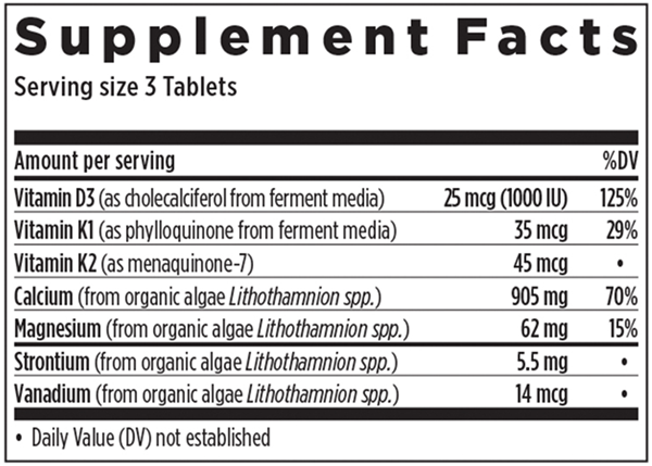 Bone Strength Take Care Slim Tabs (New Chapter) supplement facts