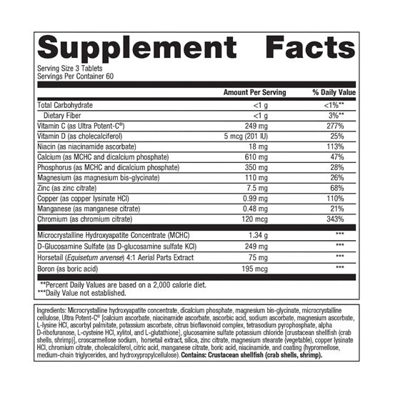 Bone Builder Active (Metagenics) Supplement Facts