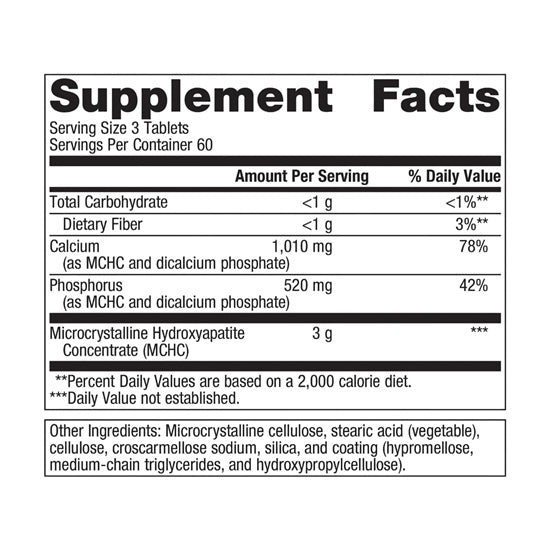 Bone Builder Extra Strength 180 Tablets (Metagenics) Supplement Facts