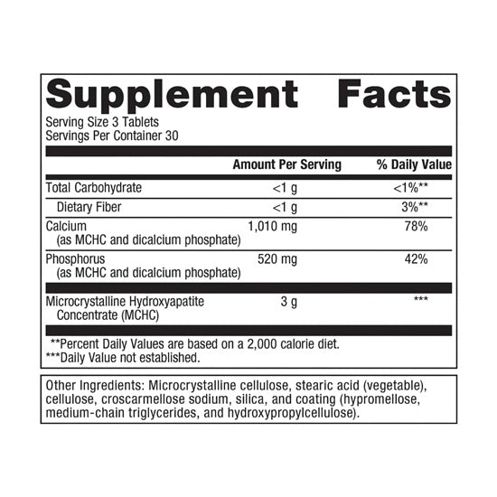 Bone Builder Extra Strength 90 Tablets (Metagenics) Supplement Facts