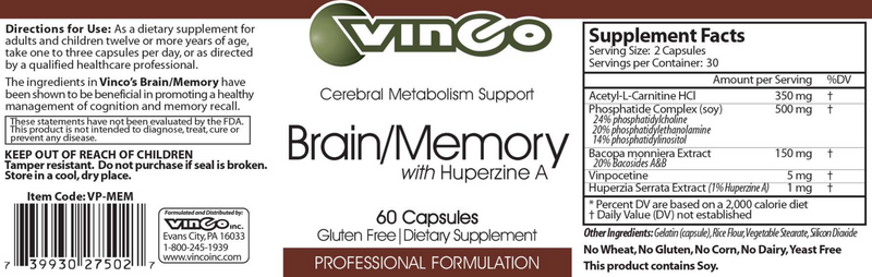 Brain Memory Vinco label