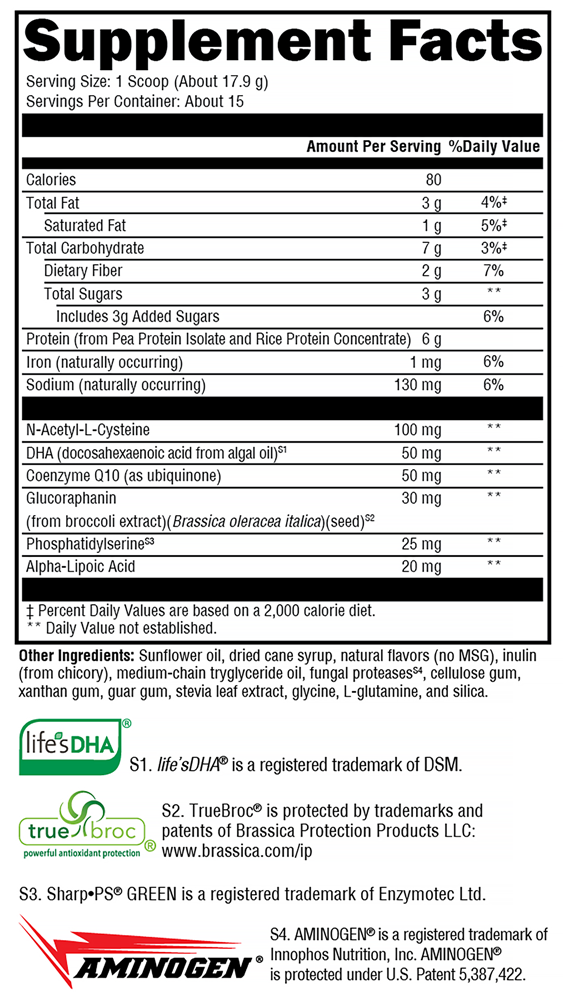 BrainSustain for Kids Vanilla Delight (Xymogen) Supplement Facts