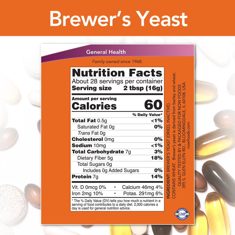 Brewer's Yeast Reduced Bitterness (NOW) Supplement Facts