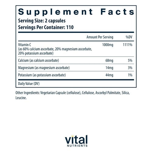 Buffered C 500 mg Vital Nutrients supplements