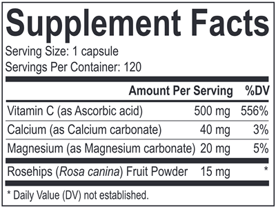 Buffered Vitamin C (Energetix) Supplement Facts