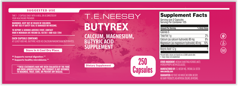 butyrex 600 mg neesby label