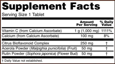 C-1000 (Buffered C) - 90 Tablets (NOW) Supplement Facts