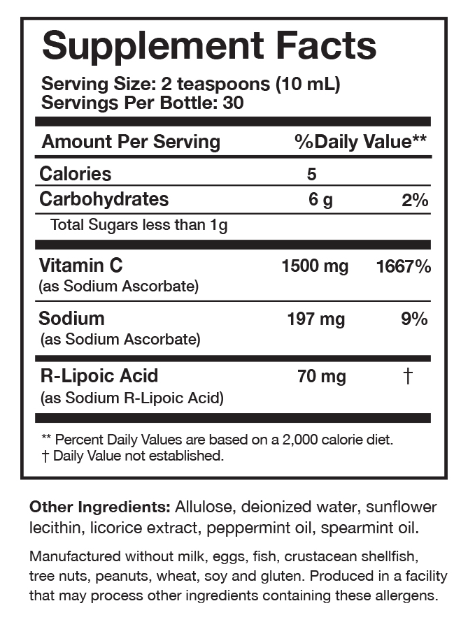 C-RLA Original Researched Nutritionals supplement facts