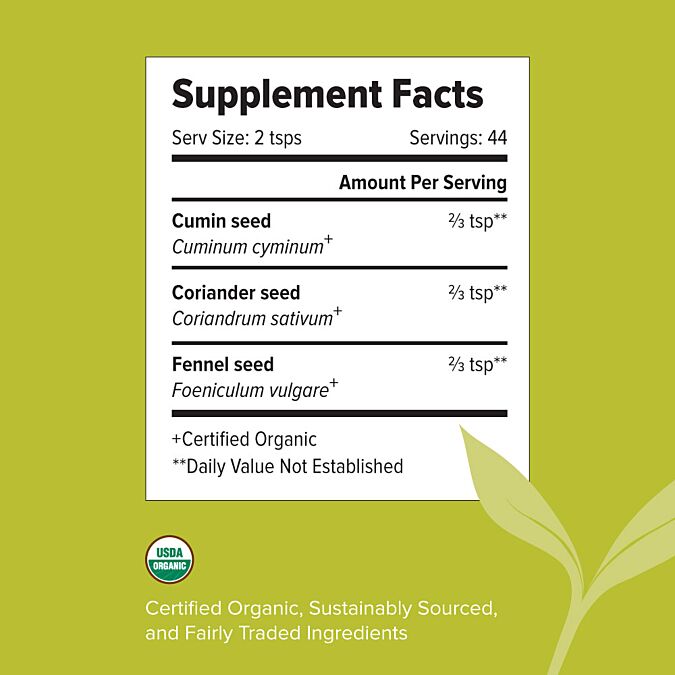 CCF Tea (Banyan Botanicals) supplement facts