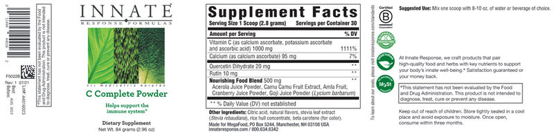 C Complete Powder Innate Response Label