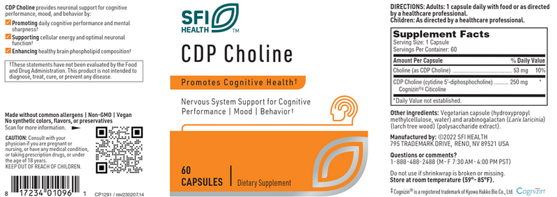 cdp choline sfi health label