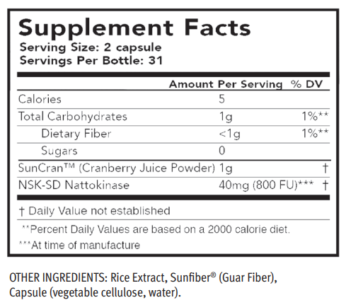 CRANXYM Master Supplements (US Enzymes / Tomorrow's Nutrition PRO) supplement facts