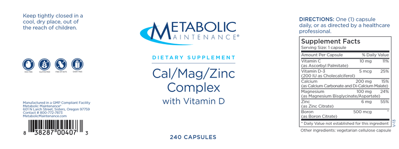 Cal/Mag/Zinc Complex with Vitamin D