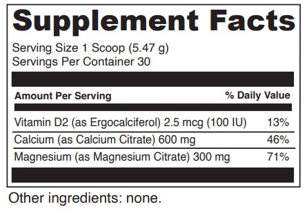 cal mag citrate davinci labs supplement facts