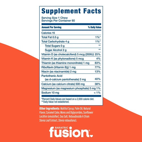 Calcium Citrate Soft Chews - Caramel Bariatric Fusion supplement facts