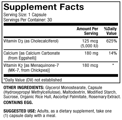 Calcium with Vitamins D3 and K2