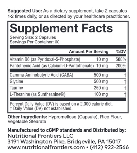 Calm Day Nutritional Frontiers supplement facts