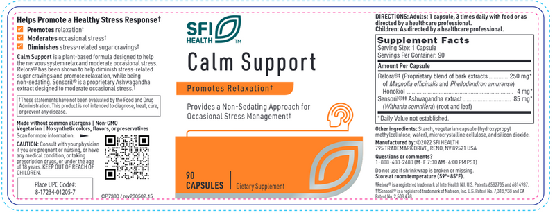 calm support sfi health label