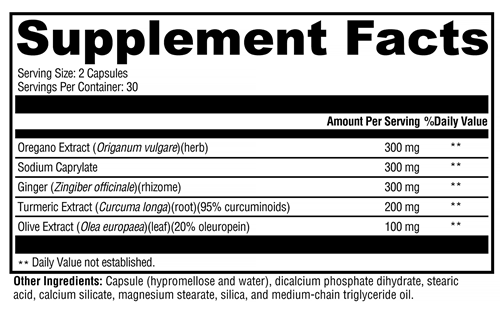 Candicidal (Xymogen) Supplement Facts