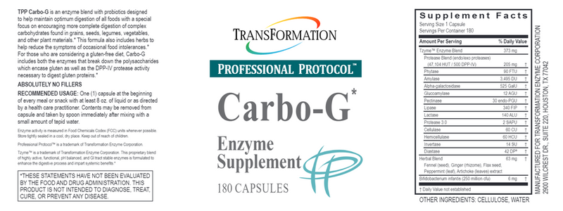 Carbo-G (Transformation Enzyme) Label