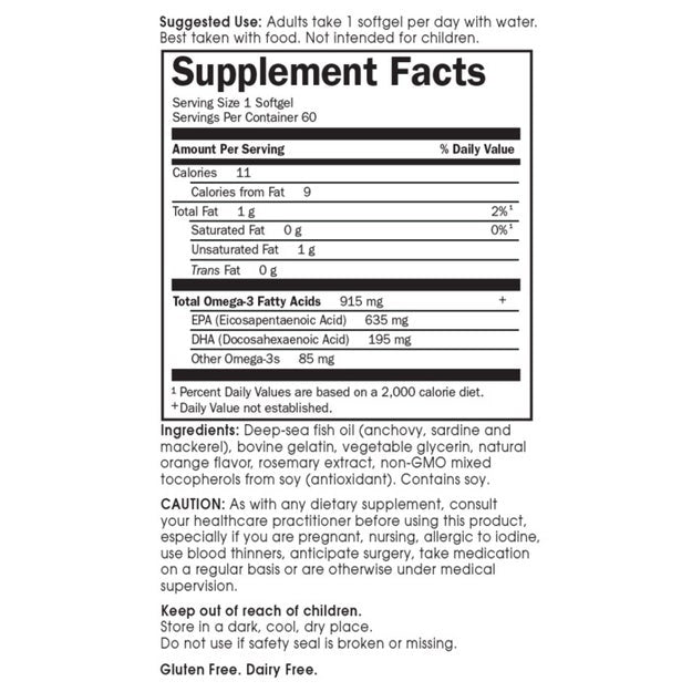 cardio-3 orange flavor garden of life supplement facts