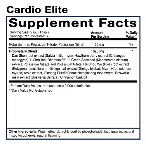 Cardio Elite (Quicksilver Scientific) Supplement Facts