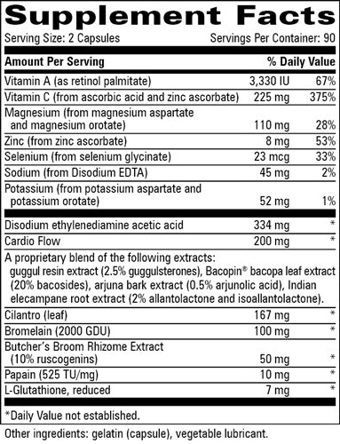 Cardio Flow Progressive Labs supplement facts