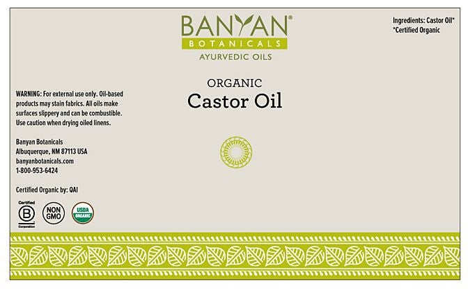 Castor Oil Organic (Banyan Botanicals) label