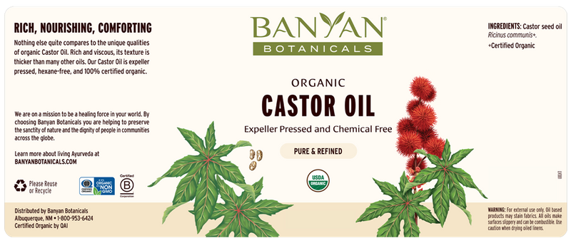 castor oil banyan botanicals label