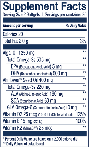 CatchFree Omega Wiley's Finest supplement facts