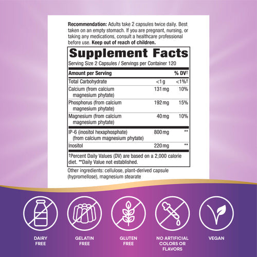 cell forte ip-6 & inositol capsules nature's way supplement facts