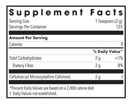 cellulose powder allergy research group supplement facts