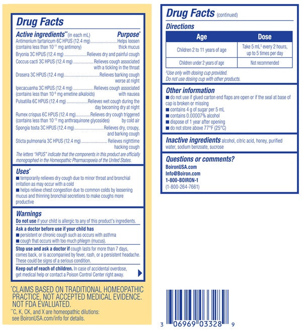 chestal children cough honey boiron drug facts