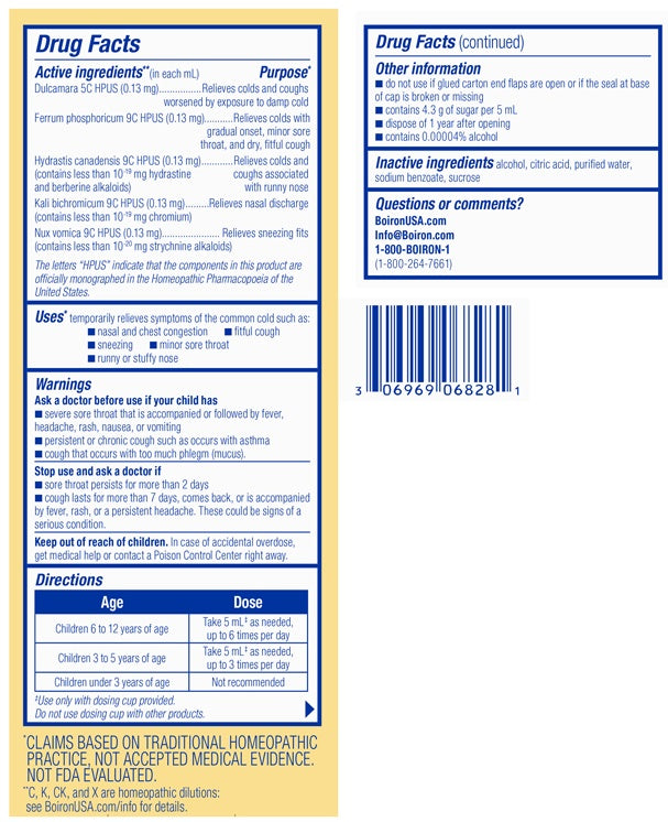 chestal children's cold & cough boiron drug facts