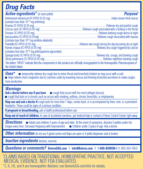 chestal meltaway pellets boiron drug facts