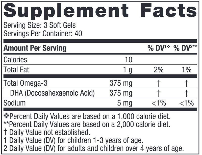 Children's DHA Vegetarian (Nordic Naturals) Supplement Facts